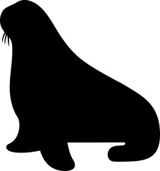 Walrus Silhouette SVG Vector for Arctic Wildlife Design Projects © generasi
