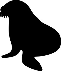 Walrus Silhouette SVG Vector for Arctic Wildlife Design Projects © generasi