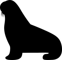Walrus Silhouette SVG Vector for Arctic Wildlife Design Projects © generasi