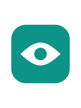Eye flat icon rounded button - modern minimal vector symbol for web and mobile app interface, isolated on transparent background