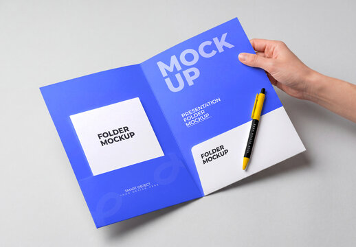 Opened Presentation Folder Mockup