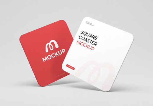 Square Coaster Mockup Set