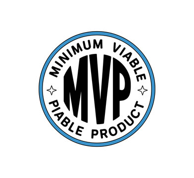 Minimum viable product mvp circular badge icon with business development strategy