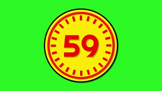 Number 59 with circular animation on green screen background. 59 days to go. 59 days left