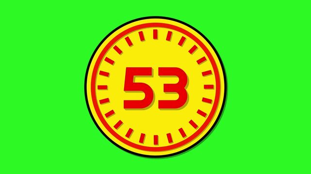 Number 53 with circular animation on green screen background. 53 days to go. 53 days left