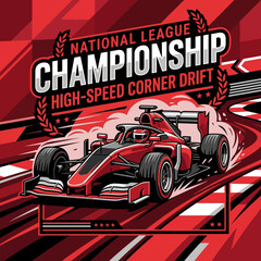 Obraz premium Thrilling Motorsport National League Championship High Speed Corner Drift