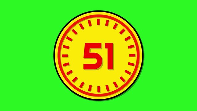 Number 51 with circular animation on green screen background. 51 days to go. 51 days left