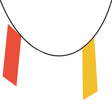 Curved line with red and yellow flags vector