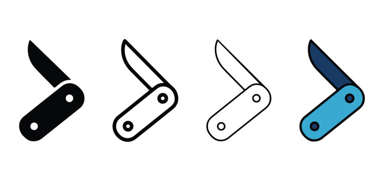 pocket knives with open blades on white background