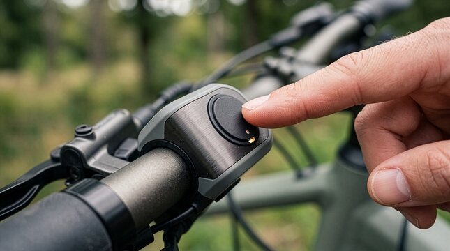 Electric mountain bike rider close up action sandy trail outdoor natural light candid cycling