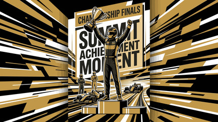 Obraz premium Summit Championship Finals Achievement Moment Grand Prix Victory Celebration
