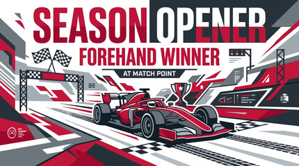 Obraz premium Season Opener Forehand Winner At Match Point Championship Race Victory Graphics