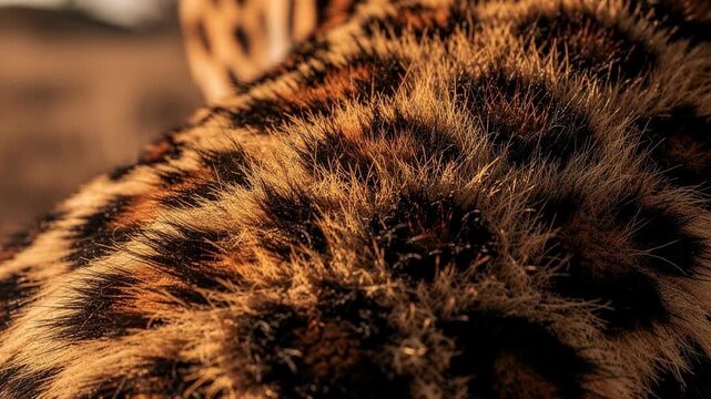 Close-up of tiger fur texture showing detailed orange and black stripes in natural light