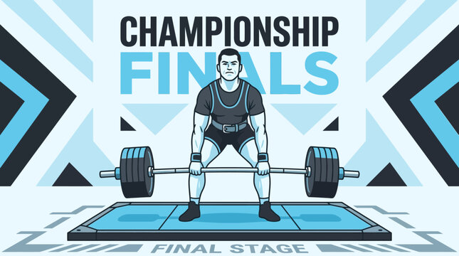 Powerlifting Championship Finals Competitive Athlete Lifting Heavy Barbell
