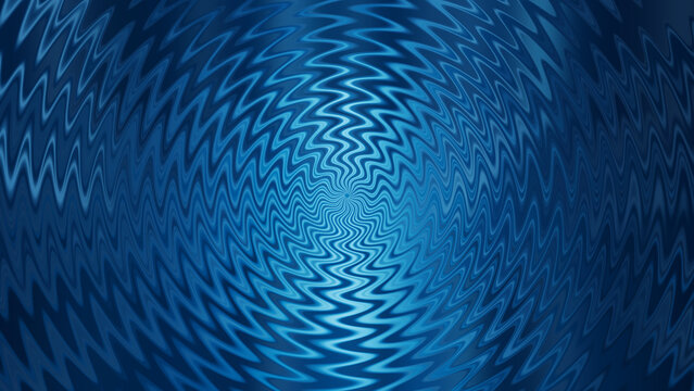 Abstract blue background with radial wavy lines pattern, hypnotic ripple effect