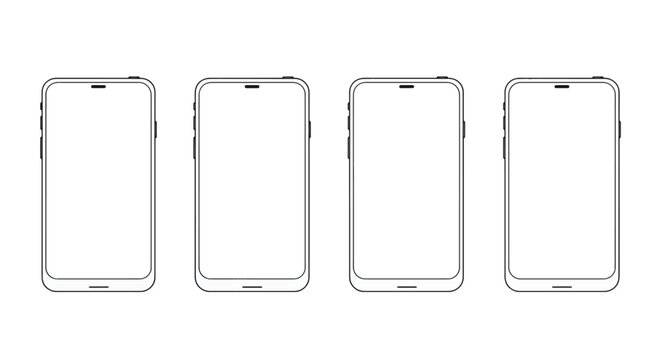 Various mobile phone designs illustration