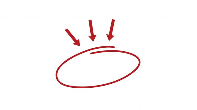 Scribble red arrow with circle animation