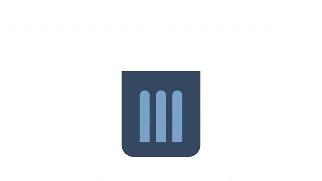 Trash can. Trash can animation with lid cartoon