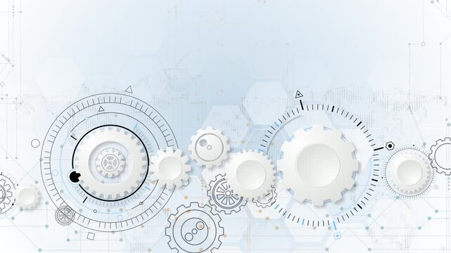 Engineering gears creating innovation technology background system