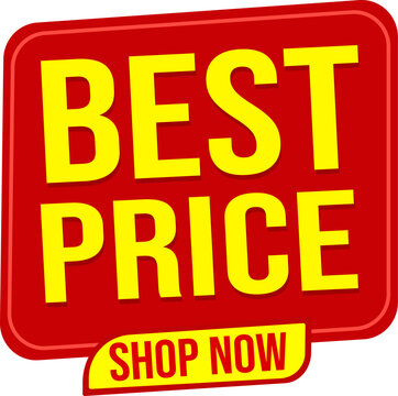 Red BEST PRICE shop now button with yellow text