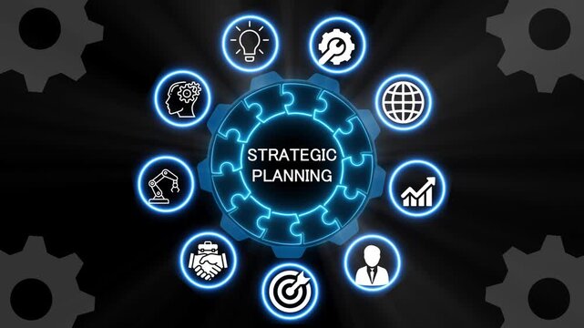 strategic planning Management Concept with Business and Technology graphic, performance metrics, and business insights from large data sets, network , business, technology concept