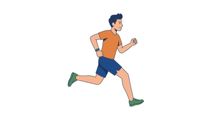 Obraz premium Man jogging, healthy lifestyle, fitness, running, outdoor exercise, illustration
