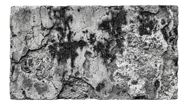 Weathered concrete wall texture with cracks, rust stains, erosion, grunge overlay for background