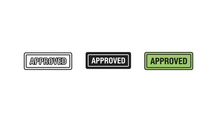 Obraz premium Approved stamp vector set with approved validation business document positive illustration verification accepted