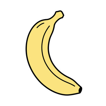 Yellow banana flat vector illustration