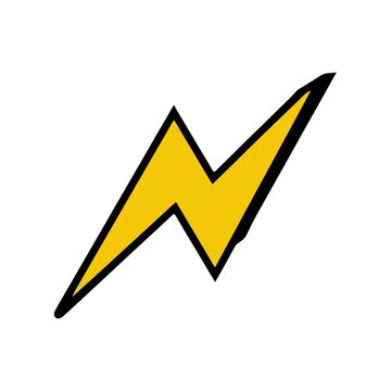 Yellow lightning bolt vector icon