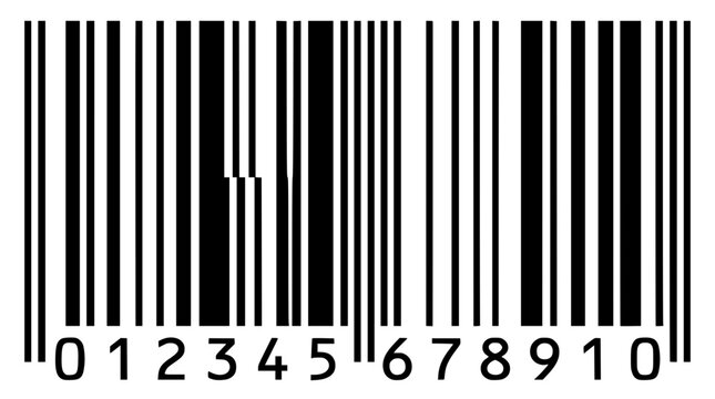 Black and white barcode graphic with numbers underneath vector illustration