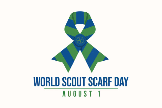World scout scarf day design featuring symbolic ribbon element for scout movement anniversary.