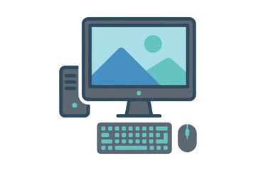 Fototapeta premium Desktop Computer Icon