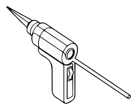Laser pointer device isometric line art vector icon. Generative AI