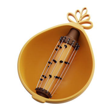 3D Sasando Indonesian Musical Instrument Bamboo Harp Strings