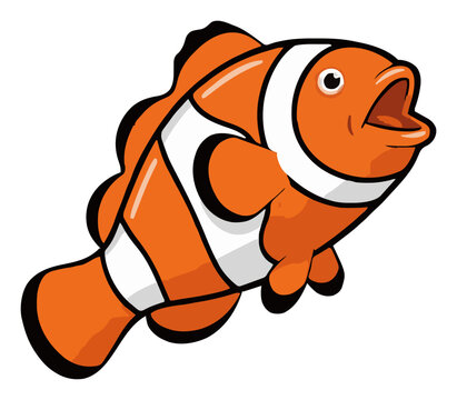Clownfish jumping front view vector illustration. Generative AI
