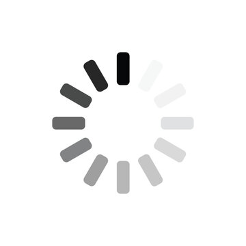 UI UX loading indicator icon. Circular progress bar buffering wheel graphic vector element.