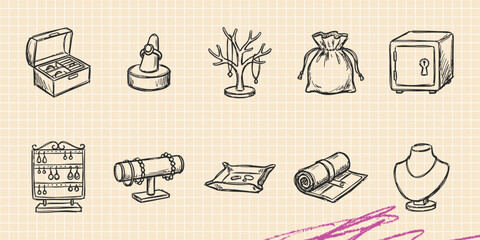 Hand drawn vintage black ink scribble doodle vector set of esoteric mystic magic astrology zodiac alchemy sacred geometry spiritual and occult symbols © Broke Stoke