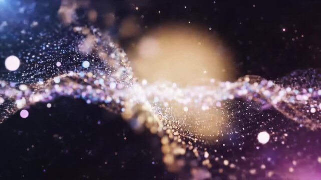 Abstract dreamy particle field with gentle motion blur and depth perspective animation background