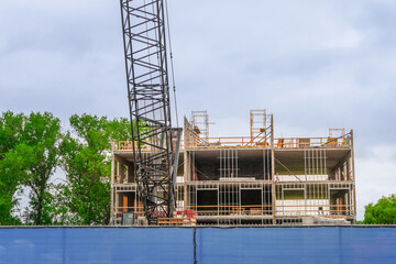 Naklejka premium Commercial real estate project in construction progress.