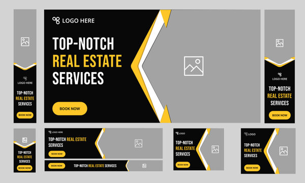 Best luxury home sale real estate services web set banner design, daily home buy and sale web bundle banner design for social media post, fully customizable vector eps 10 file format