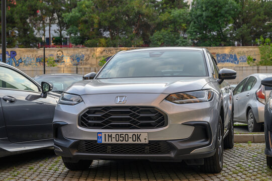 June 24, 2026, Tbilisi, Georgia Silver 2023 2024 Honda HR-V with Modern Grille and LED Headlights