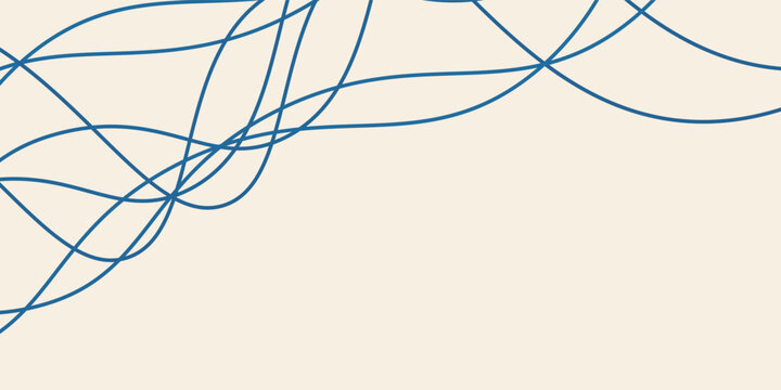 Abstract wavy linear background. Vector illustration of outline random chaotic lines. Creative background with quirky waves. eps10
