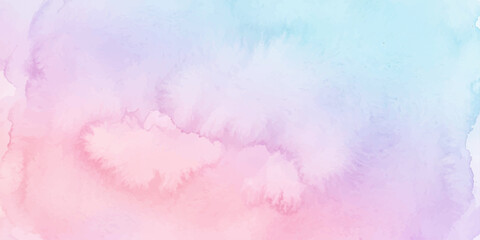 Fototapeta premium Pink abstract watercolor background with clouds, sky and smoke textures, light nature vintage paper design, grunge watercolor paint pattern, copy space, blue sun steam weather art