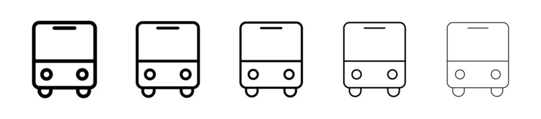 bus icon vector collection. front view bus transport icon vector collection for transit UI design © Sabbir