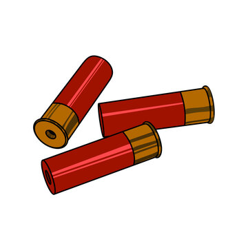 hand drawn three shotgun cartridges illustration