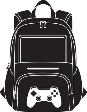 gaming backpack with playstation controller vector illustration, Generative Ai