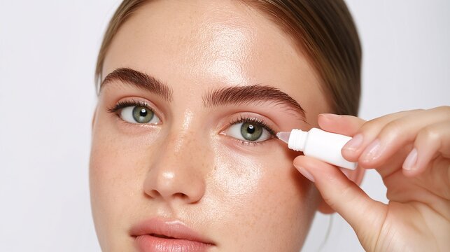 Close up of a person applying eye drops to relieve irritation and enhance comfort in daily eye care routine