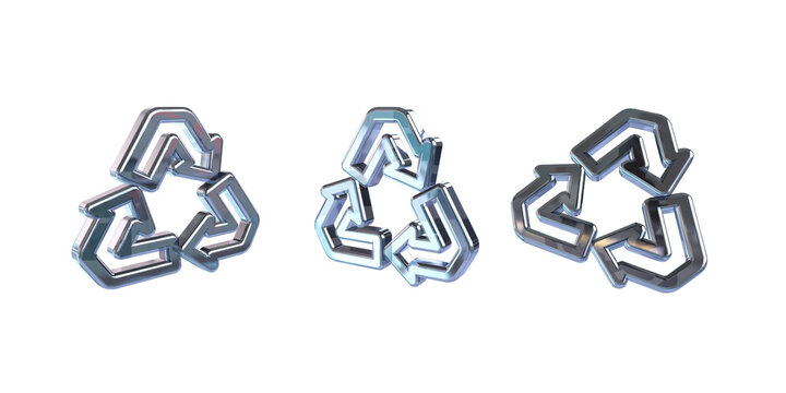Glossy 3D Glass Icon of a Mobius Loop for Recycle Sustainability Isolated on Transparent Background