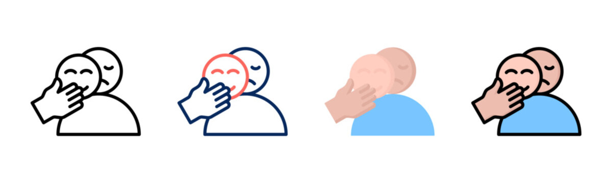 Impostor Syndrome icon set multiple style collection
